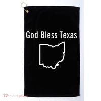 God Bless Texas Ohio Golf Towel thumb 0