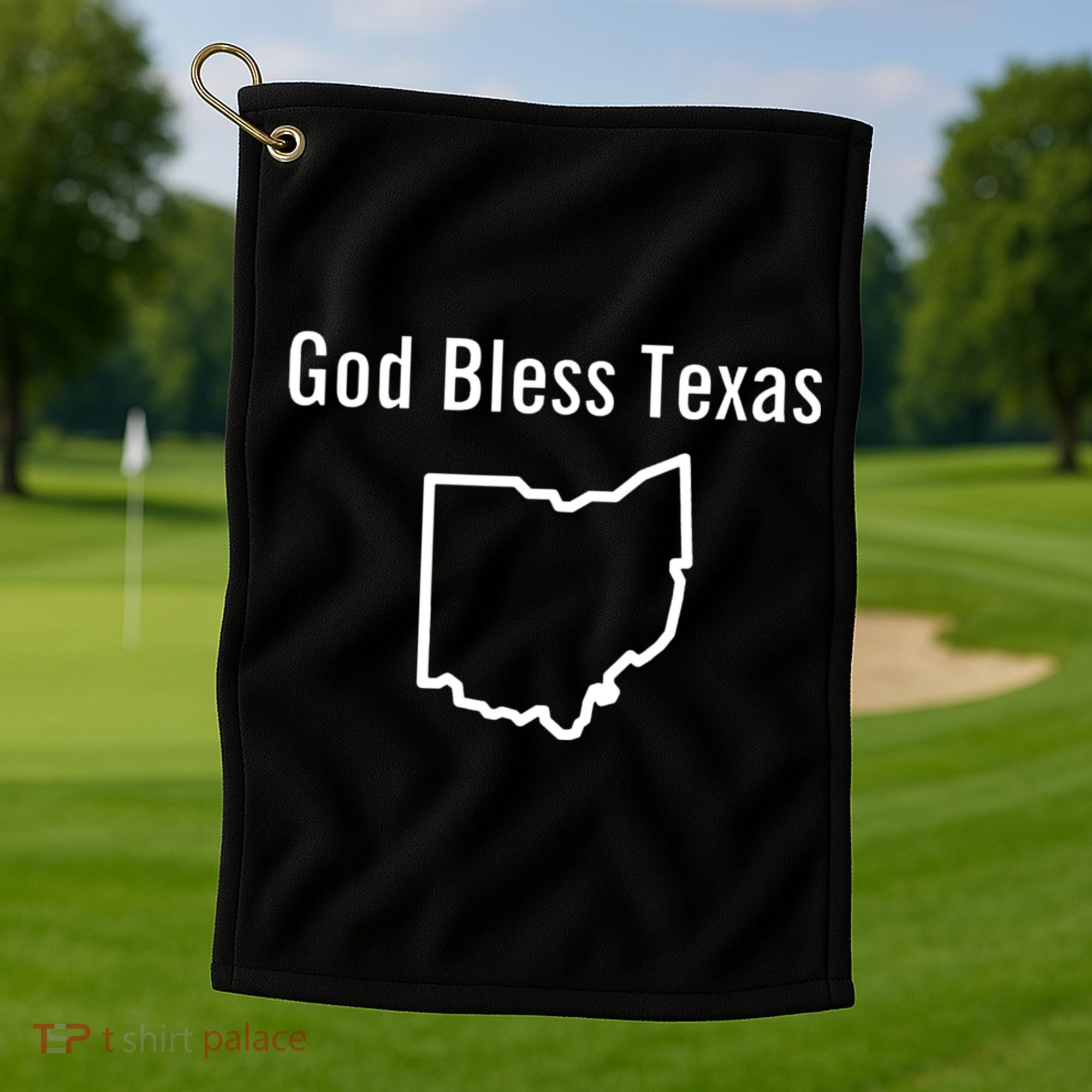 God Bless Texas Ohio Golf Towel