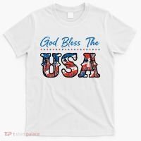 God Bless The USA Red White Blue Flag Patriotic 4th Of July  T-Shirt thumb 0
