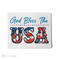 God Bless The USA Red White Blue Flag Patriotic 4th Of July  Mousepad thumb 0