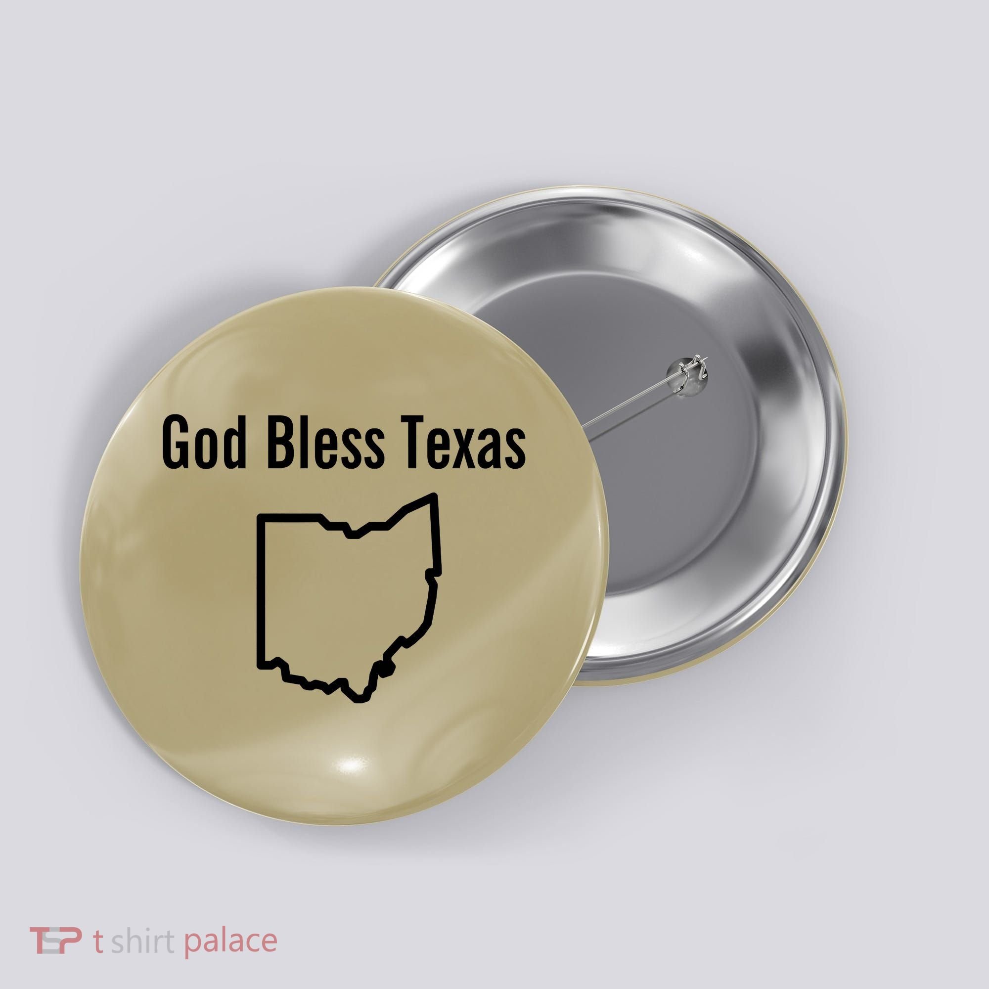 God Bless Texas Ohio Button