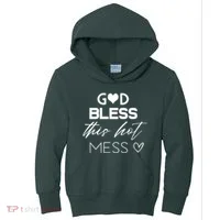 God Bless This Hot Mess Kids Hoodie thumb 0