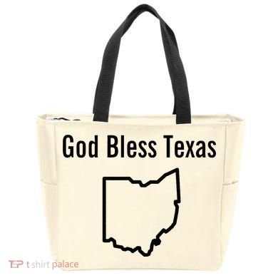 God Bless Texas Ohio Tote Bag