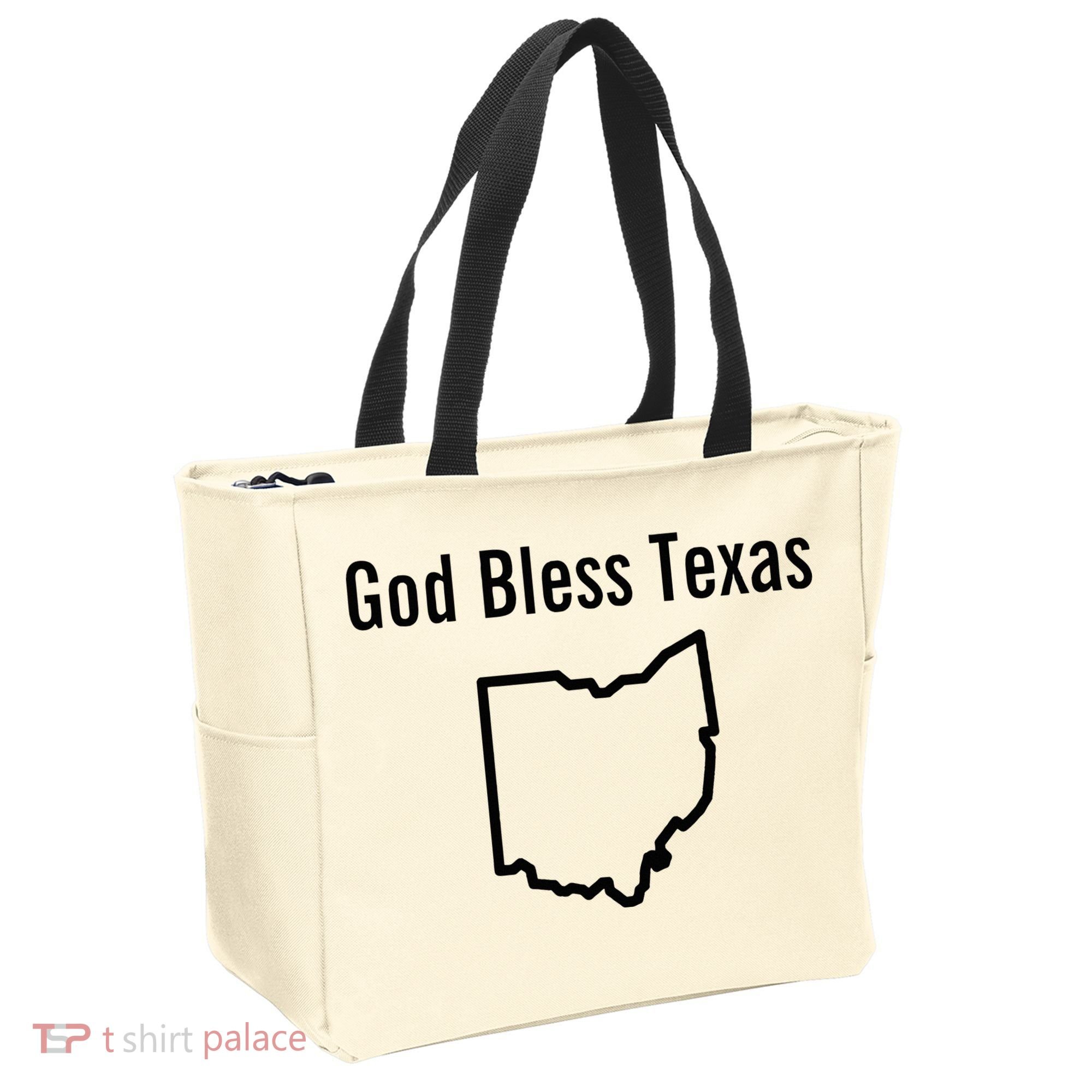 God Bless Texas Ohio Tote Bag