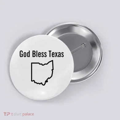 God Bless Texas Ohio Button