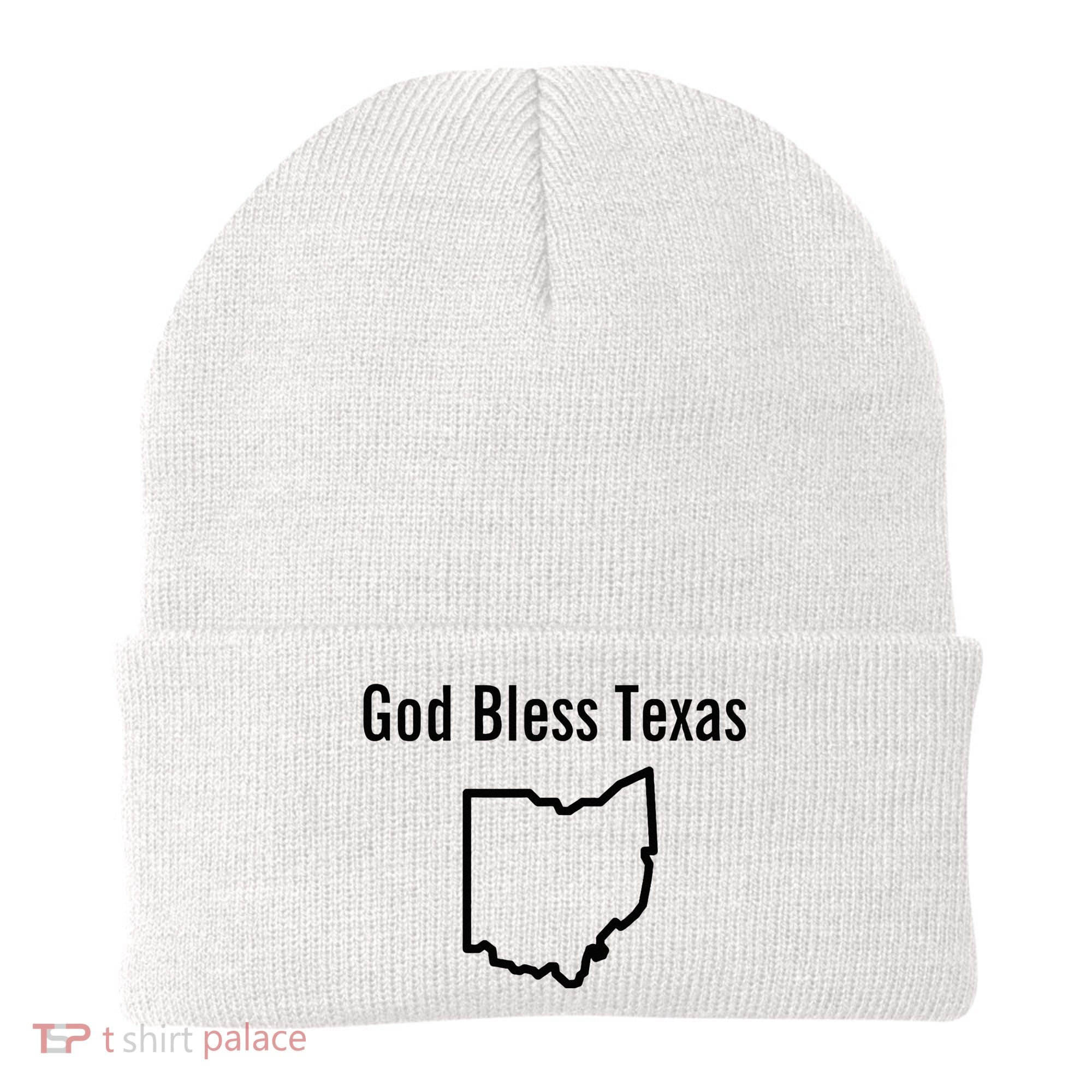 God Bless Texas Ohio Beanie