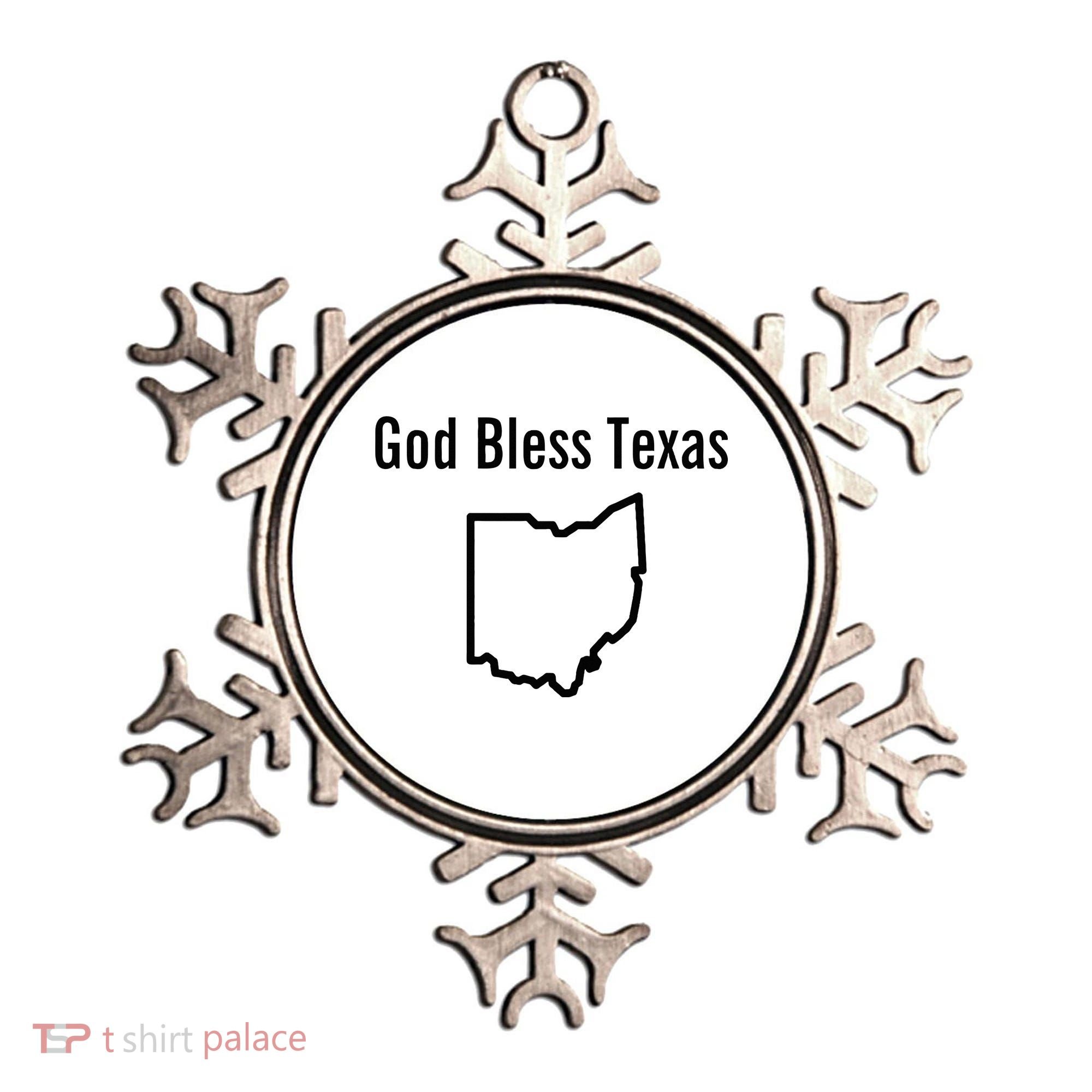 God Bless Texas Ohio Ornament