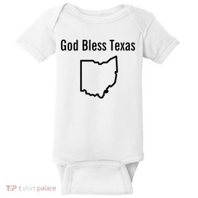God Bless Texas Ohio Baby Bodysuit