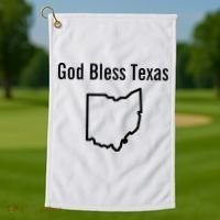 God Bless Texas Ohio Golf Towel thumb 1
