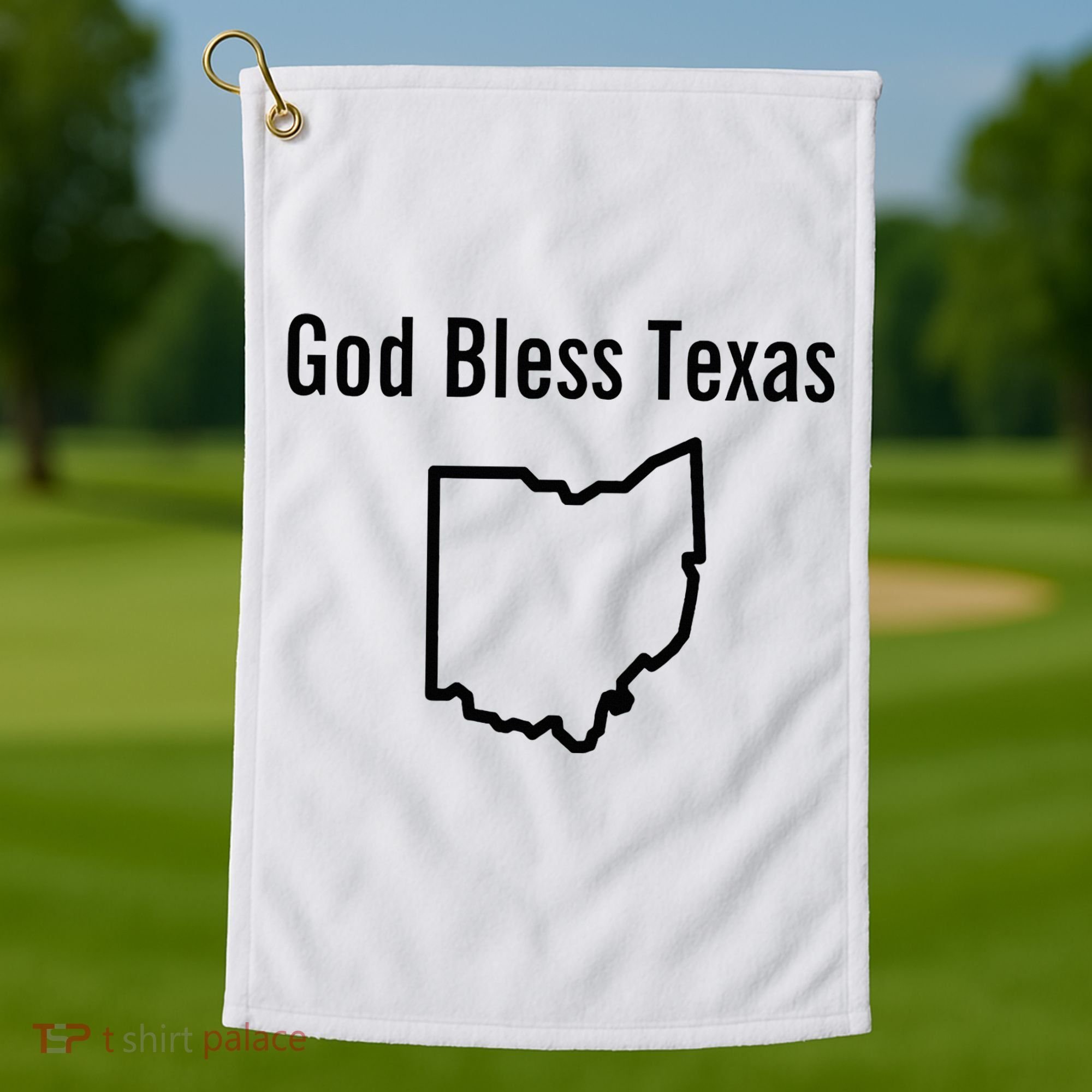 God Bless Texas Ohio Golf Towel