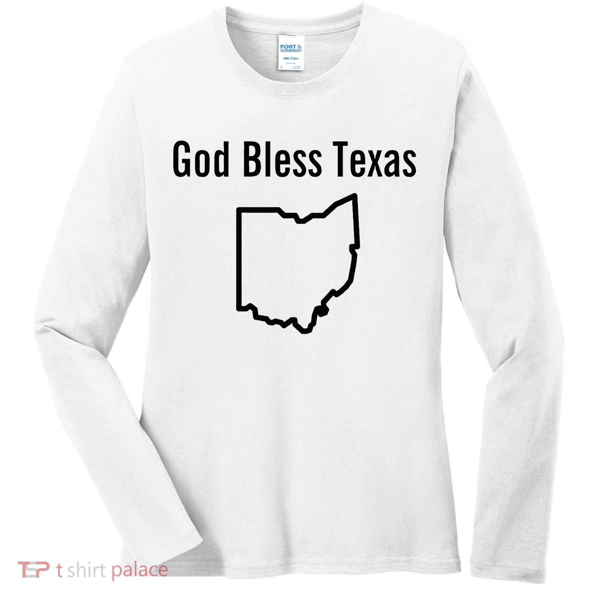 God Bless Texas Ohio Women's Long Sleeve Shirt