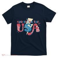 God Bless The USA American Flag Patriotic Retro 4th Of July Gift T-Shirt thumb 0