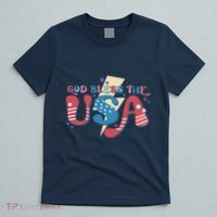 God Bless The USA American Flag Patriotic Retro 4th Of July Gift T-Shirt thumb 5