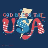 God Bless The USA American Flag Patriotic Retro 4th Of July Gift T-Shirt thumb 7