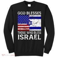 God Blesses Those Who Bless Israel Usa Flag Israeli Flag Sweatshirt thumb 0
