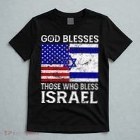 God Blesses Those Who Bless Israel Usa Flag Israeli Flag T-Shirt thumb 5