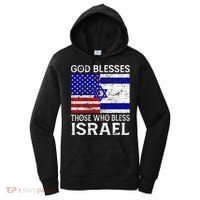 God Blesses Those Who Bless Israel Usa Flag Israeli Flag Women's Hoodie thumb 0