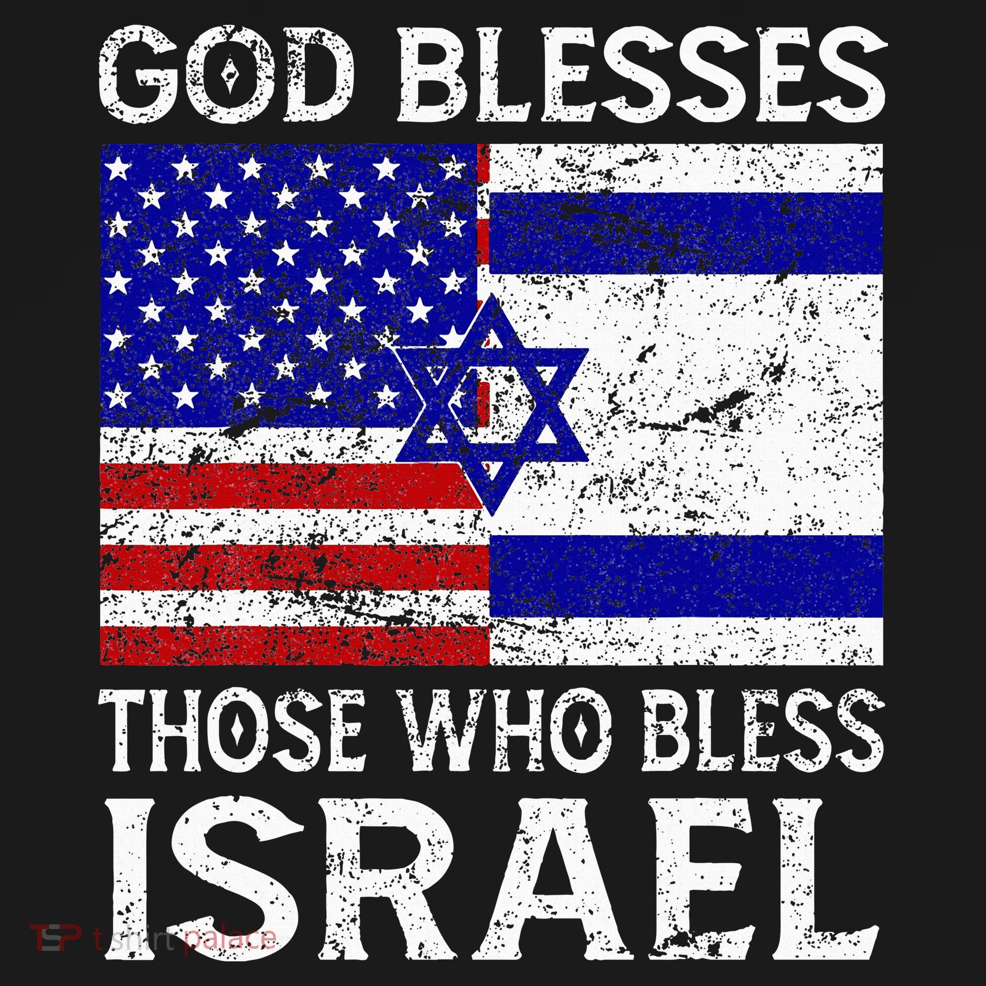 God Blesses Those Who Bless Israel Usa Flag Israeli Flag Kids Hoodie