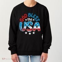 God Bless The Usa American Flag Patriotic Women's Sweatshirt thumb 0