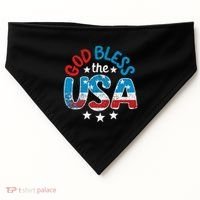 God Bless The Usa American Flag Patriotic USA-Made Doggie Bandana thumb 0