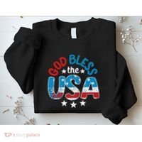 God Bless The Usa American Flag Patriotic Sweatshirt thumb 2