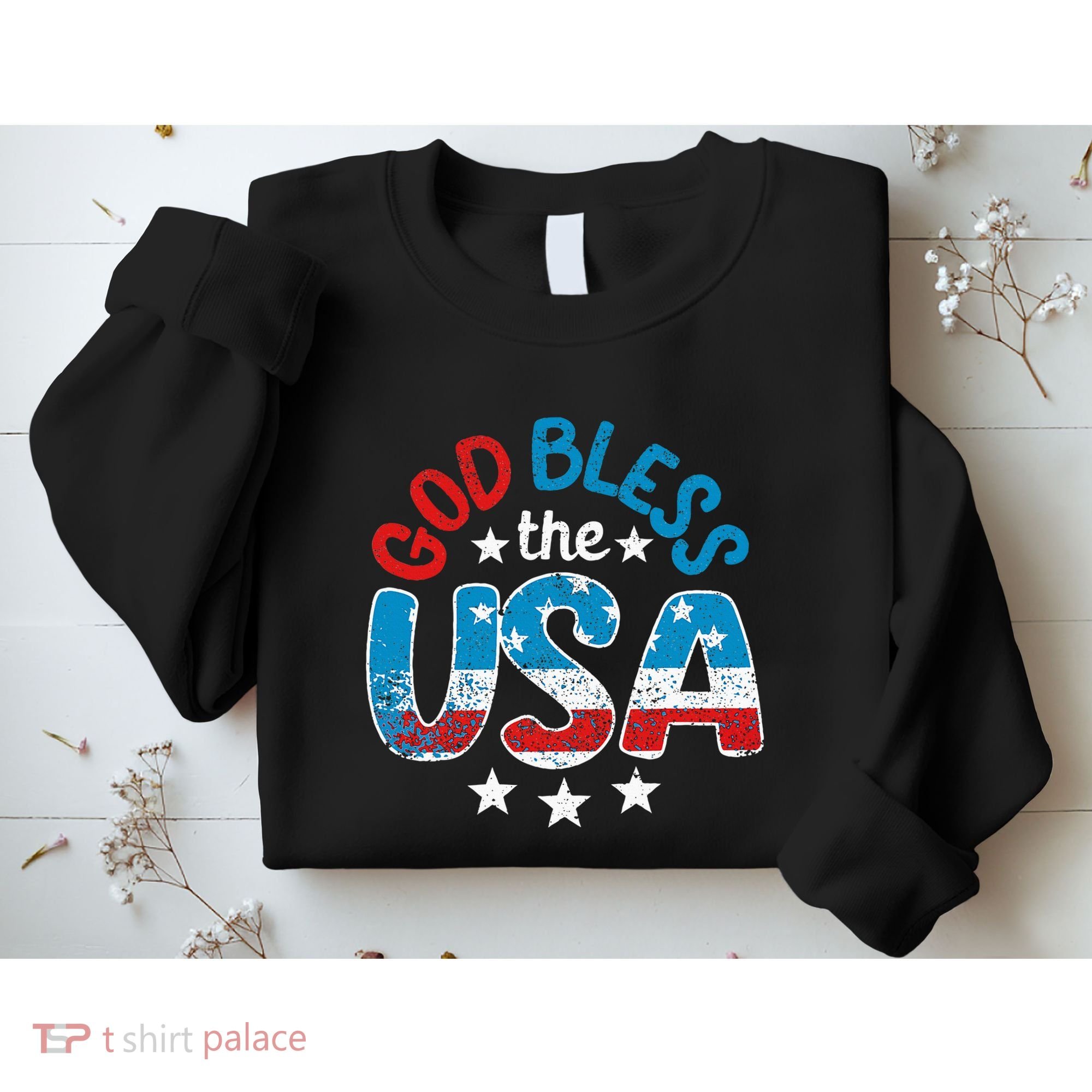 God Bless The Usa American Flag Patriotic Sweatshirt