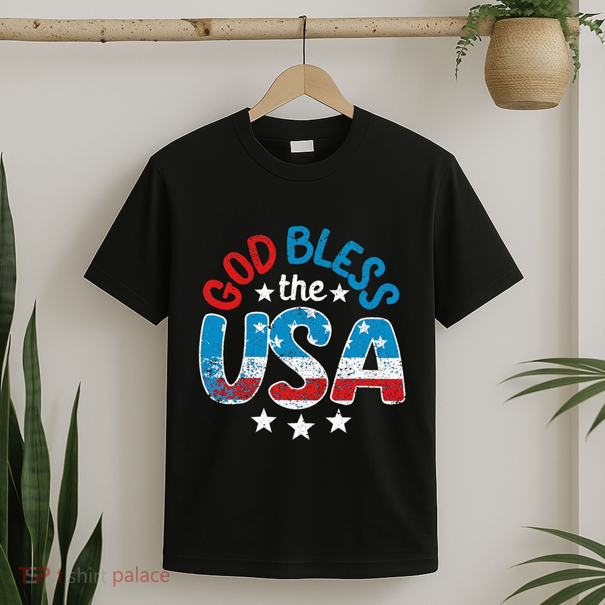 God Bless The Usa American Flag Patriotic T-Shirt