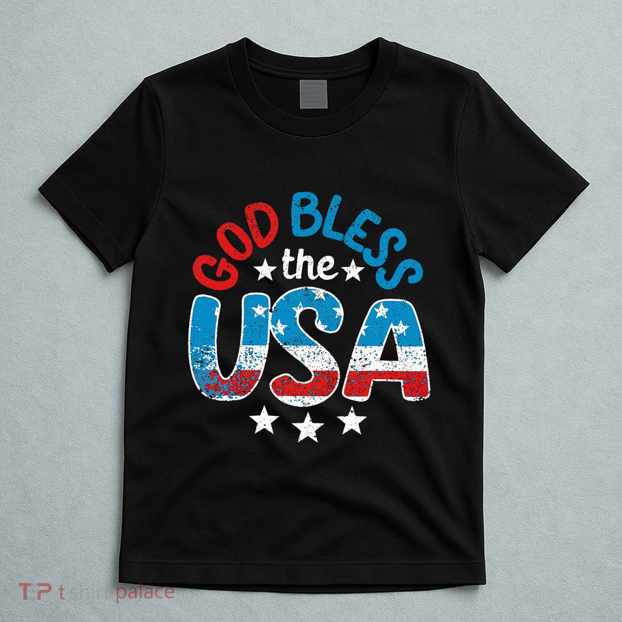 God Bless The Usa American Flag Patriotic T-Shirt