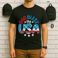 God Bless The Usa American Flag Patriotic T-Shirt thumb 6