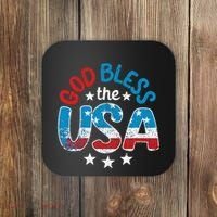 God Bless The Usa American Flag Patriotic Coaster thumb 0