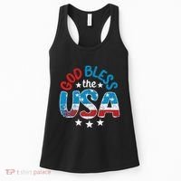 God Bless The Usa American Flag Patriotic Women's Tank Top thumb 0