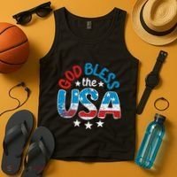 God Bless The Usa American Flag Patriotic Tank Top thumb 4