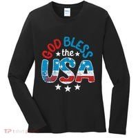 God Bless The Usa American Flag Patriotic Women's Long Sleeve Shirt thumb 0