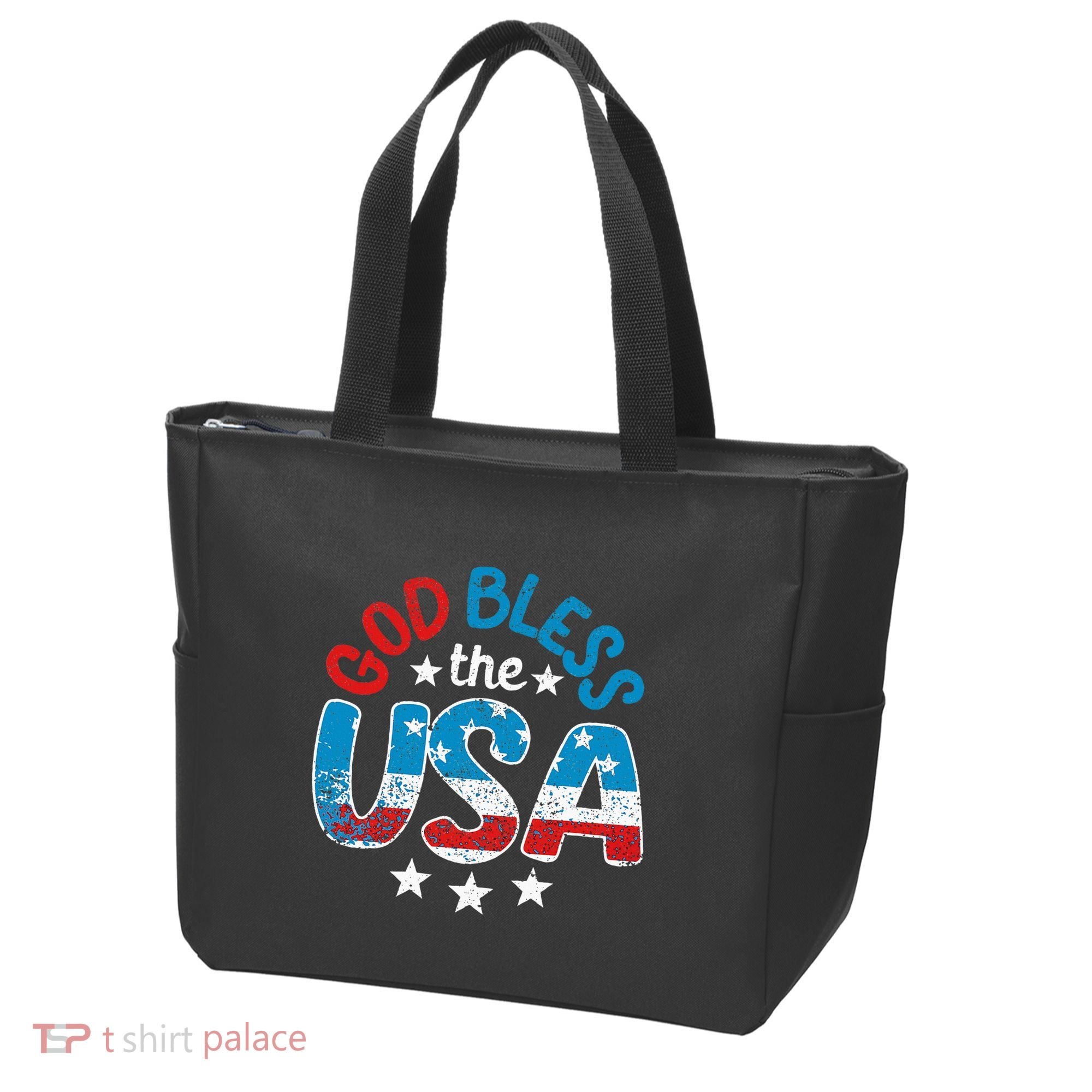 God Bless The Usa American Flag Patriotic Tote Bag