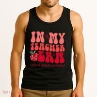 Groovy Back To School In My Third Grade Teacher Era Student Tank Top thumb 3