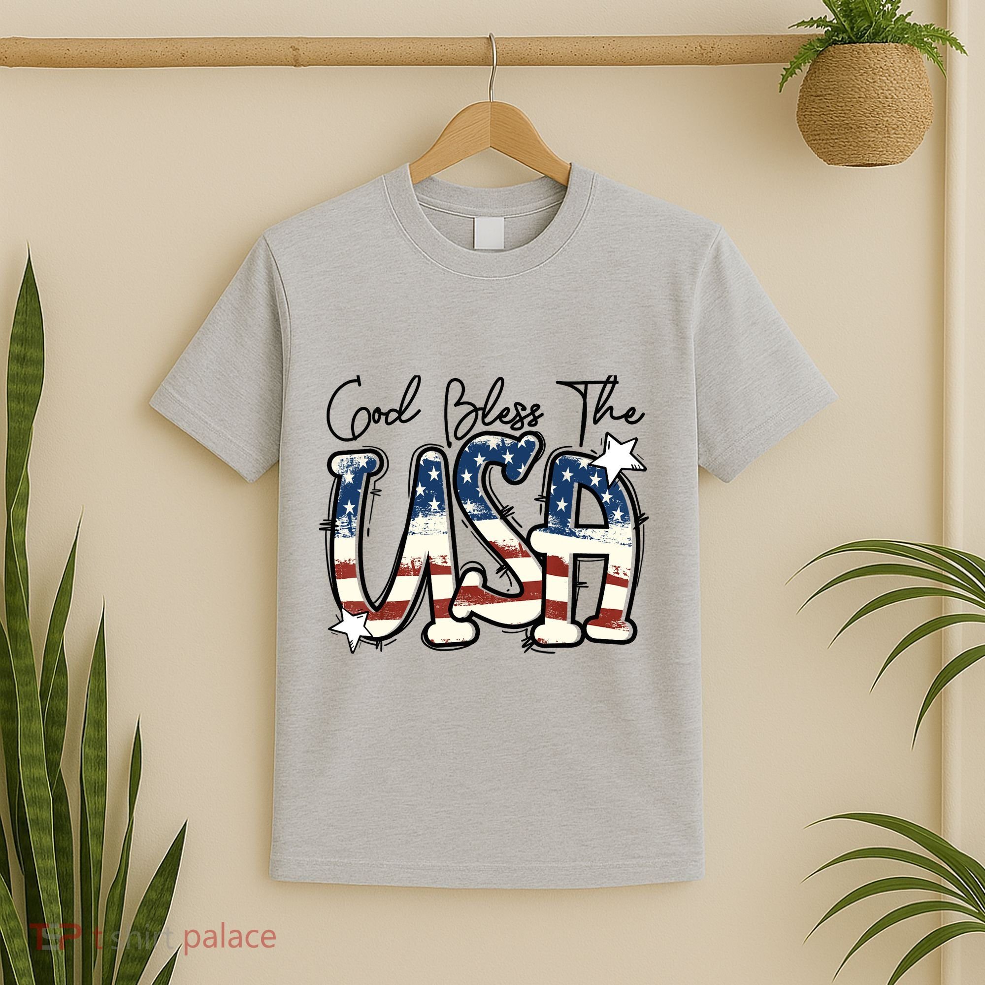 God Bless The USA American Flag Patriotic 4th Of July T-Shirt