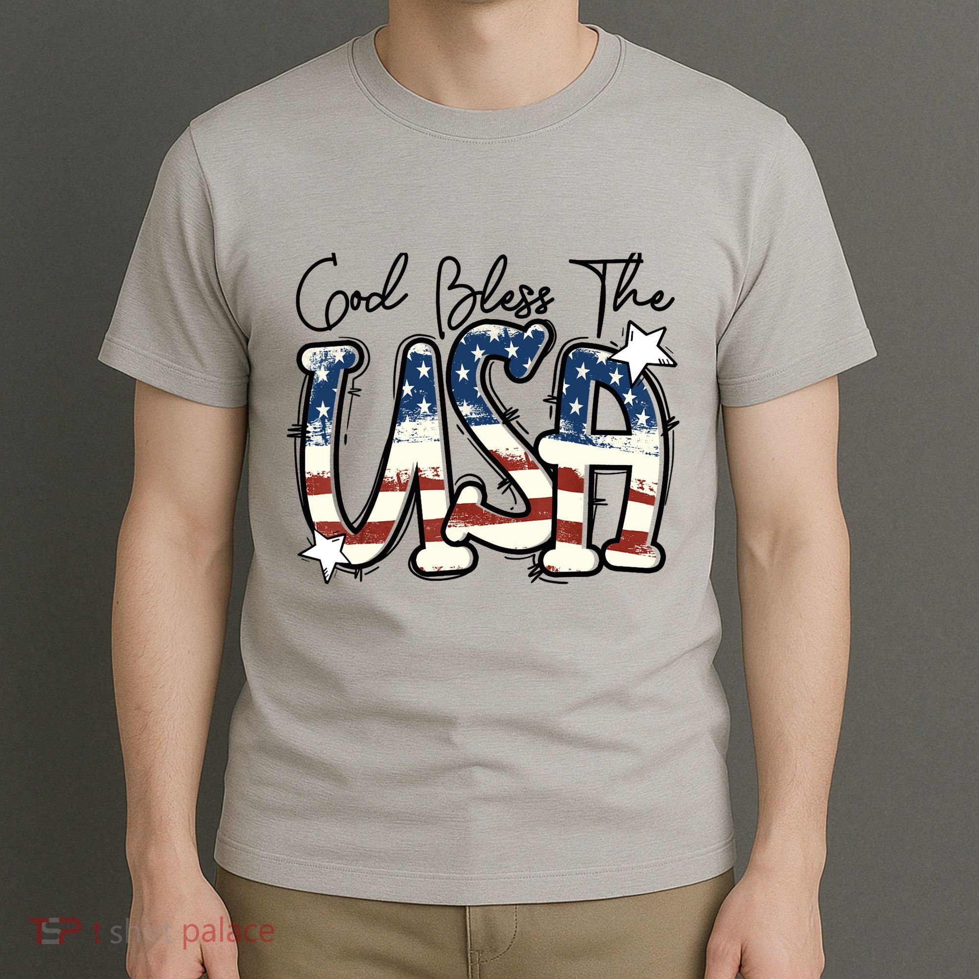 God Bless The USA American Flag Patriotic 4th Of July T-Shirt