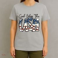 God Bless The USA American Flag Patriotic 4th Of July T-Shirt thumb 4