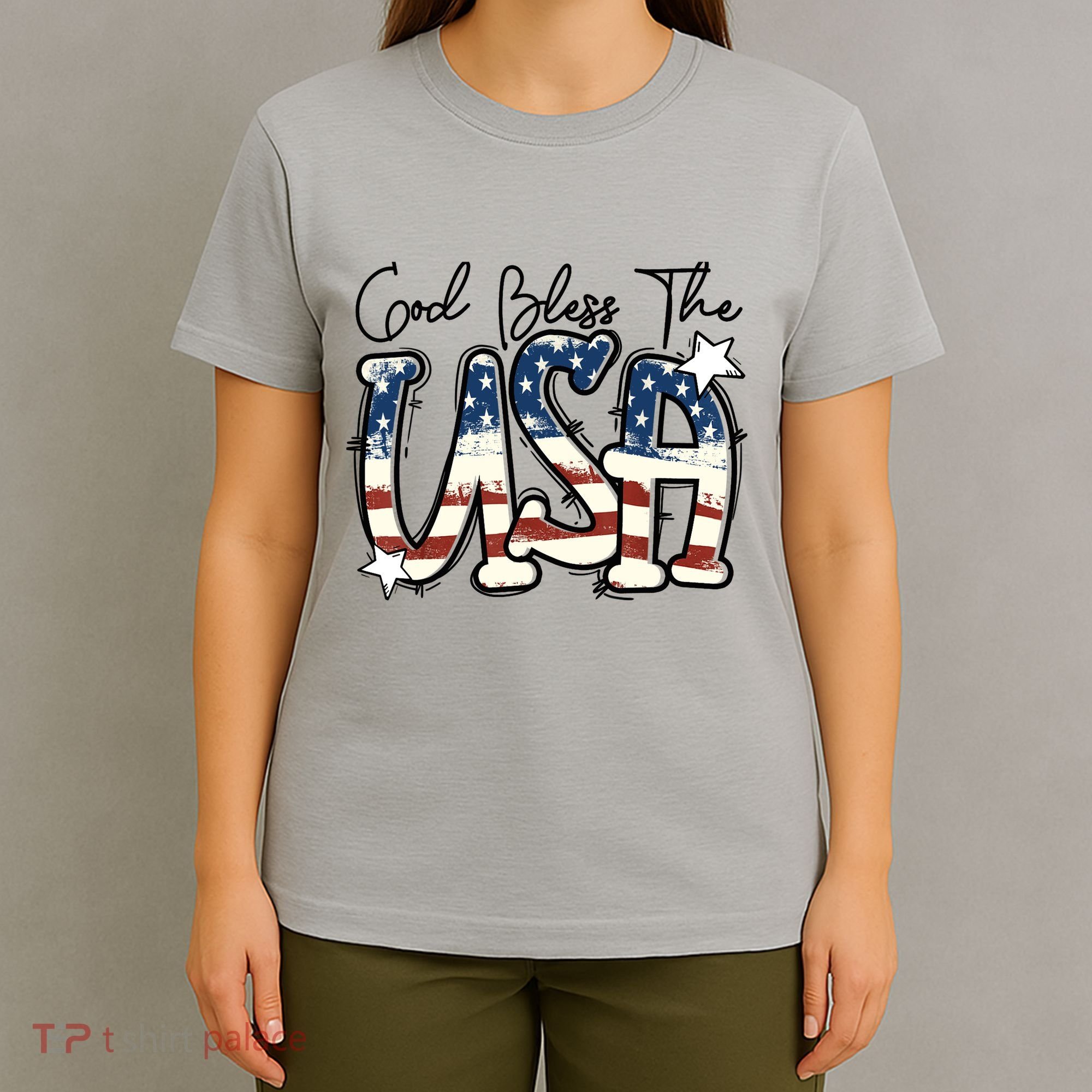 God Bless The USA American Flag Patriotic 4th Of July T-Shirt