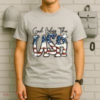 God Bless The USA American Flag Patriotic 4th Of July T-Shirt thumb 6