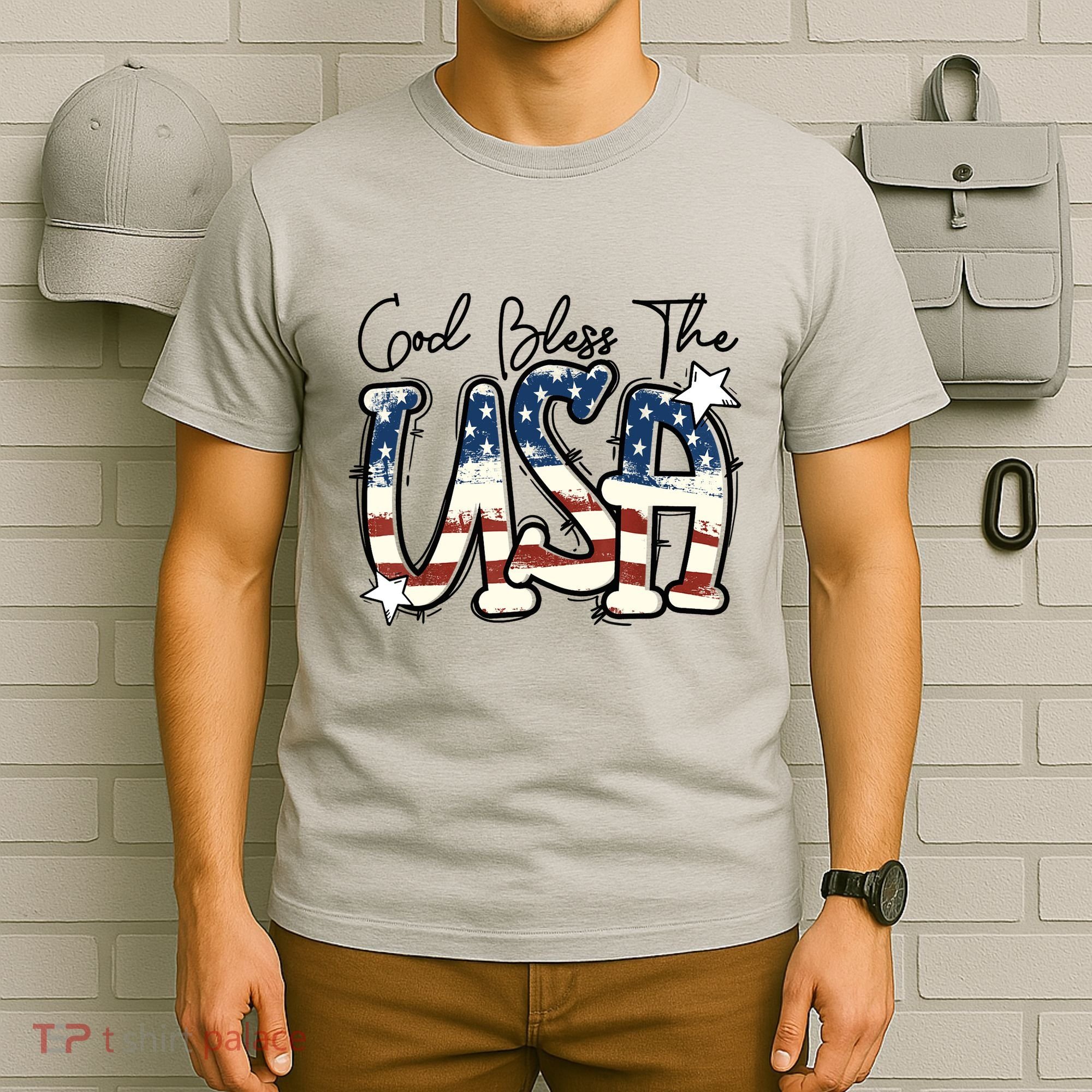 God Bless The USA American Flag Patriotic 4th Of July T-Shirt