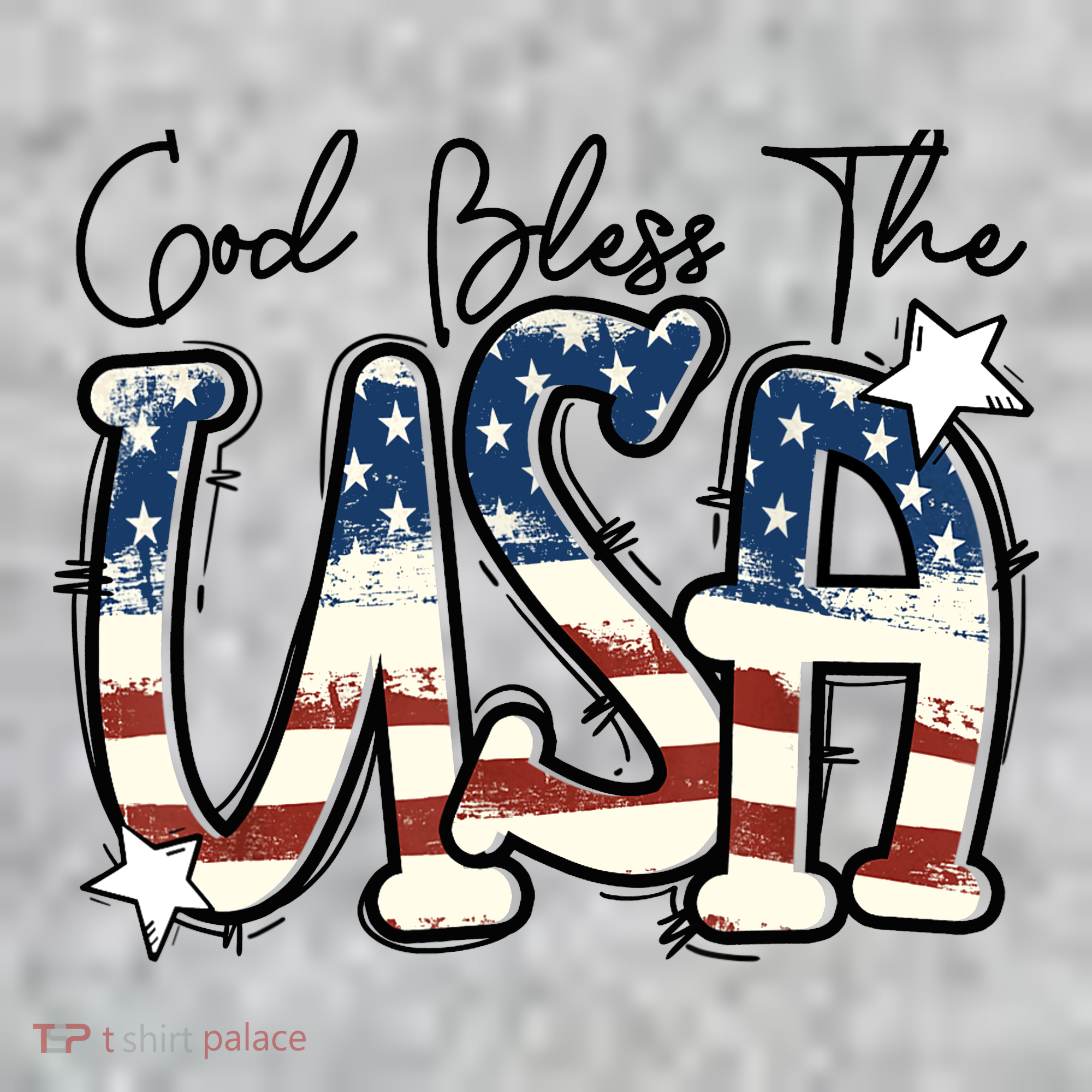 God Bless The USA American Flag Patriotic 4th Of July T-Shirt