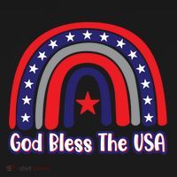 God Bless The Usa Red White And Blue Boho Rainbow Cute Family Funny Gift Bucket Hat thumb 4