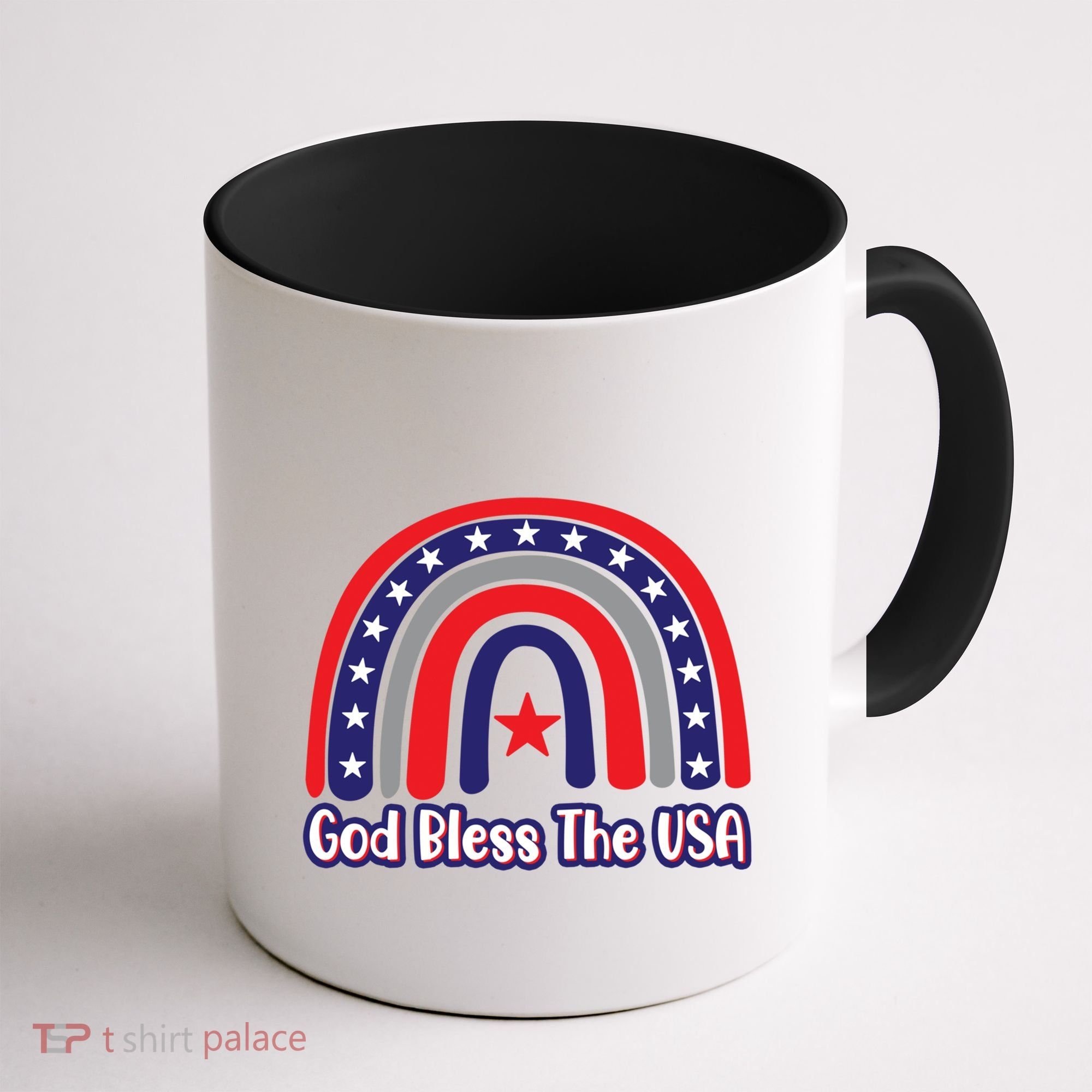 God Bless The Usa Red White And Blue Boho Rainbow Cute Family Funny Gift Coffee Mug