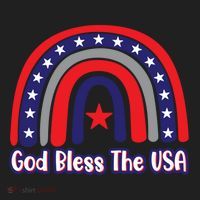 God Bless The Usa Red White And Blue Boho Rainbow Cute Family Funny Gift Beanie thumb 2