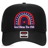 God Bless The Usa Red White And Blue Boho Rainbow Cute Family Funny Gift Hat thumb 0