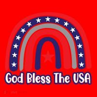 God Bless The Usa Red White And Blue Boho Rainbow Cute Family Funny Gift Santa Hat thumb 1