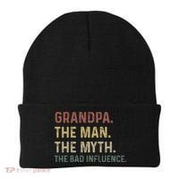 Grandpa Birthday The Man The Myth The Bad Influence Beanie thumb 0