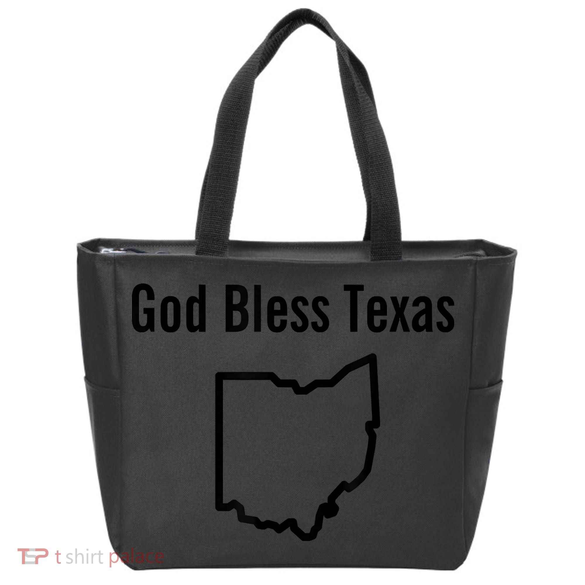 God Bless Texas Ohio Tote Bag