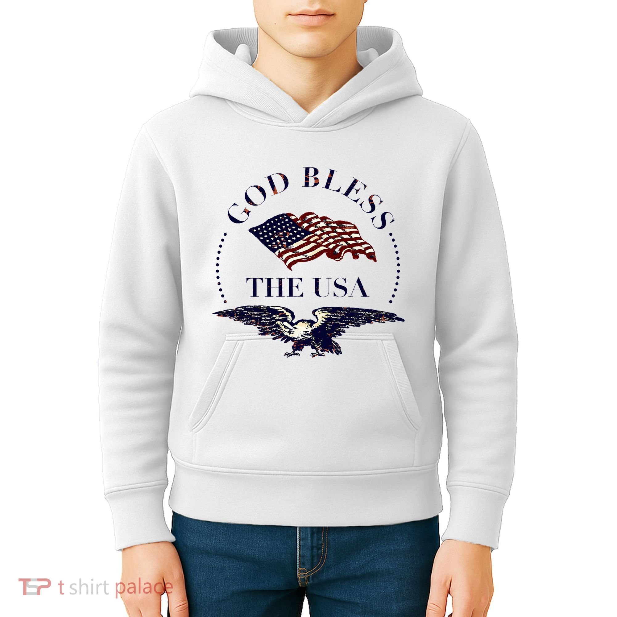 God Bless The Usa Kids Hoodie